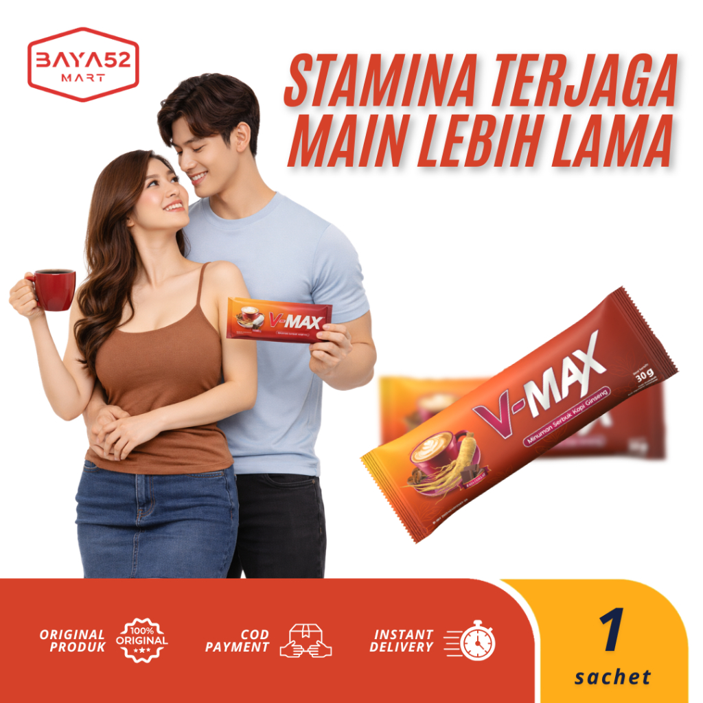 V-MAX Kopi Ginseng Stamina Wanita Dewasa Kuat Tahan Lama 1 Sachet @30 Gram