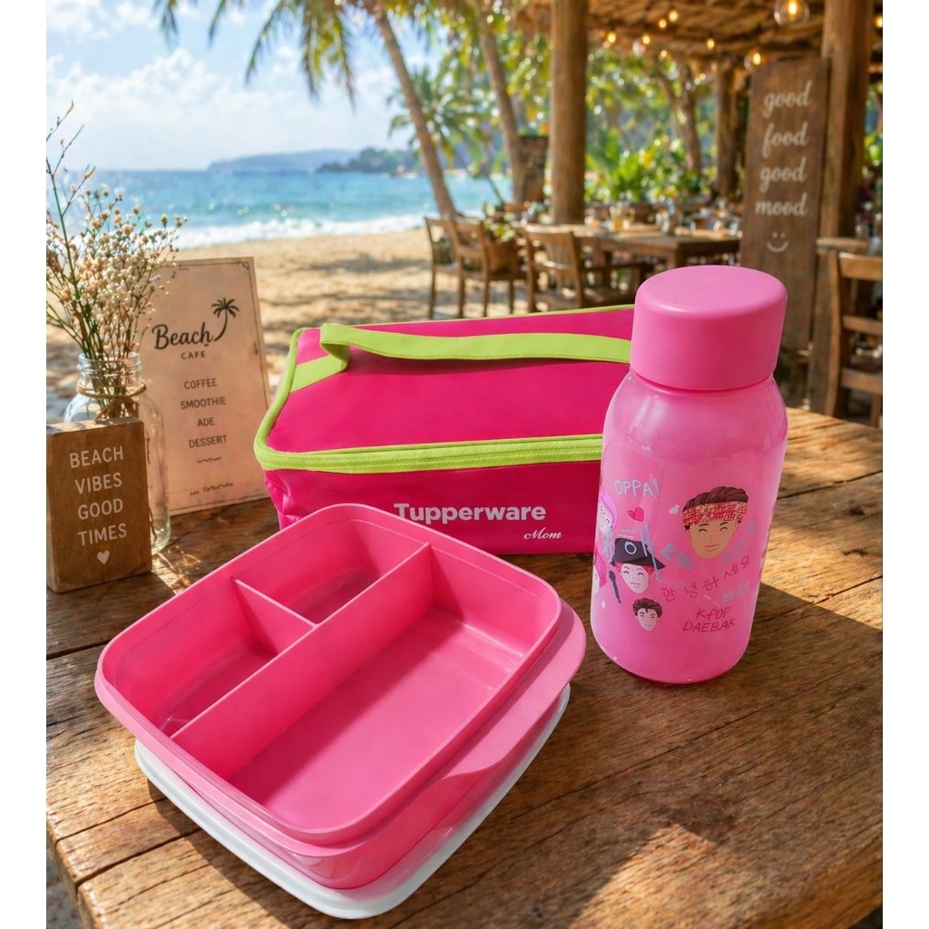 Paket Bekal Tupperware Lunch set pink lolly tup dan eco Fancy
