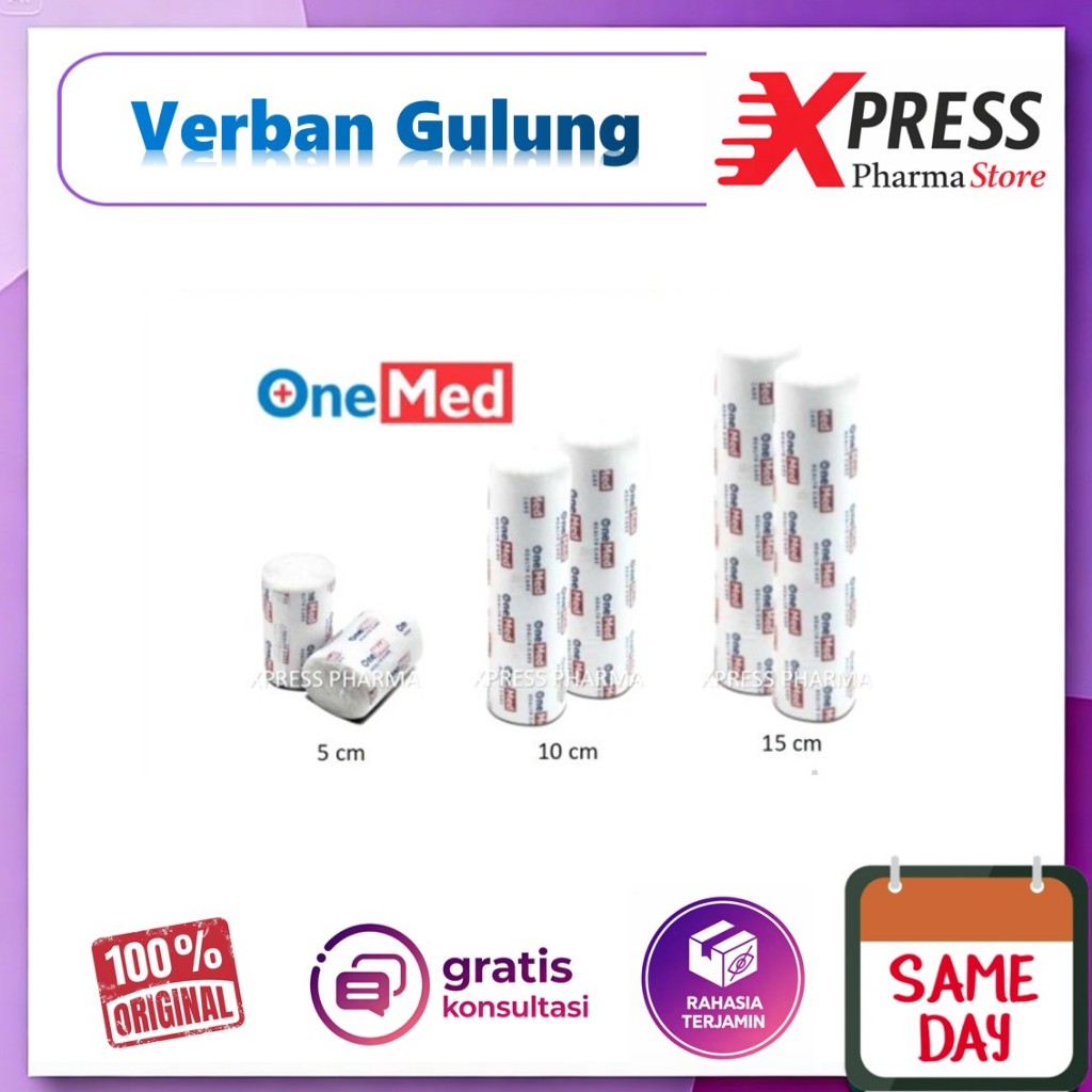 XPRESS  ECER Perban Gulung Kasa Perban Onemed 5 10 15 cm One med Kapas Pembalut Luka Kain Kasa Steri
