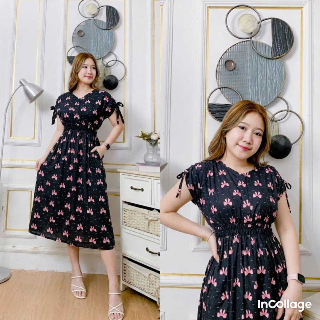daster valerie/dress valerie/daster serut lengan/daster bumil busui/kancing hidup/daster antipelakor