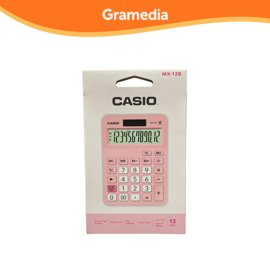 Gramedia Makassar - CASIO CALCULATOR MX-12B PINK