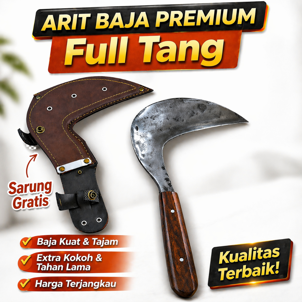 Arit Sabit Fulltang  + Sarung | Baja Tebal, Nyaman & Tahan Lama