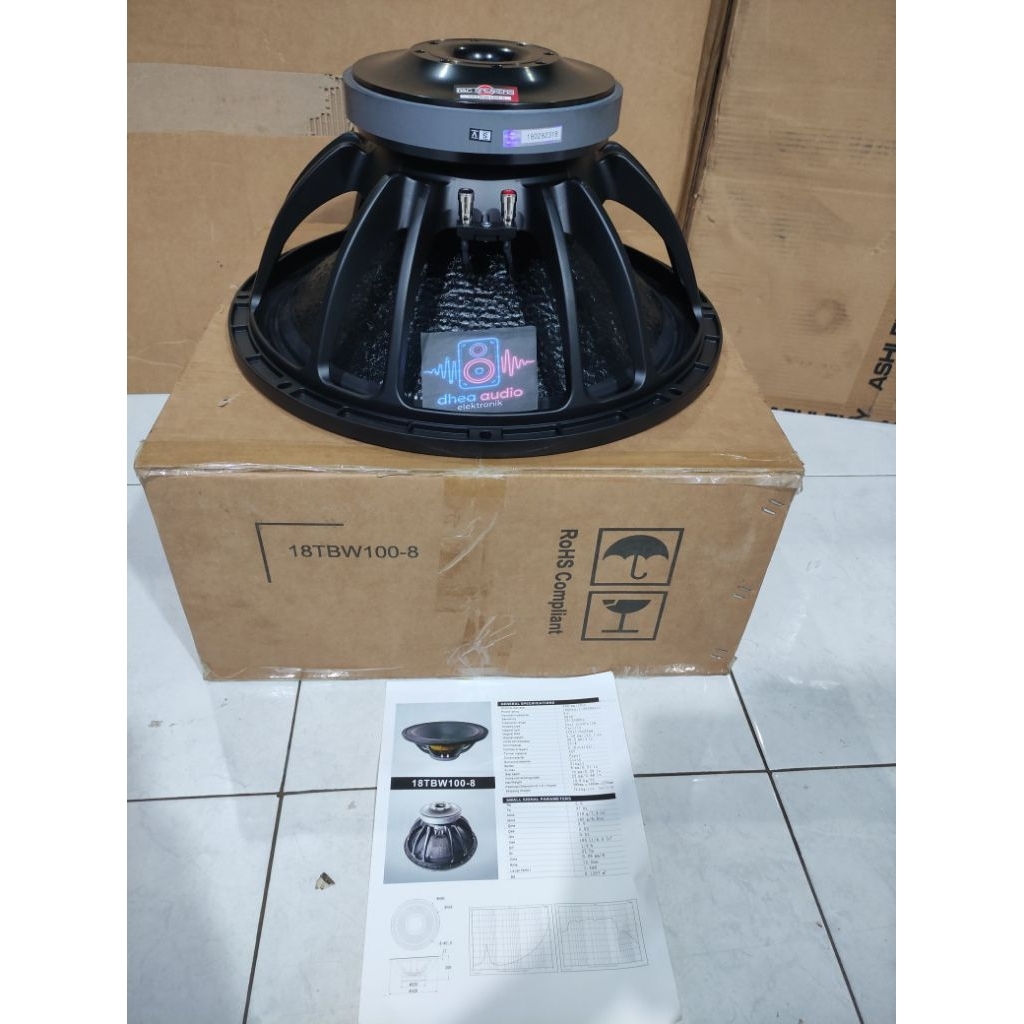 Speaker Komponen B&C 18TBW100-8 BnC audio 18 TBW 100 grade A 18 inchi voice coil 4in power 1000 - 20