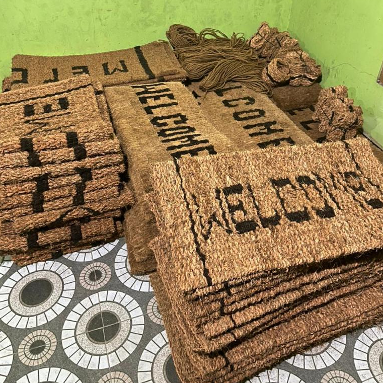 Keset karpet Ijuk Sabut Kelapa Motif Welcome Ketebalan 2 Cm Asli Bahan Dari Serabut Kelapa Yang Rama