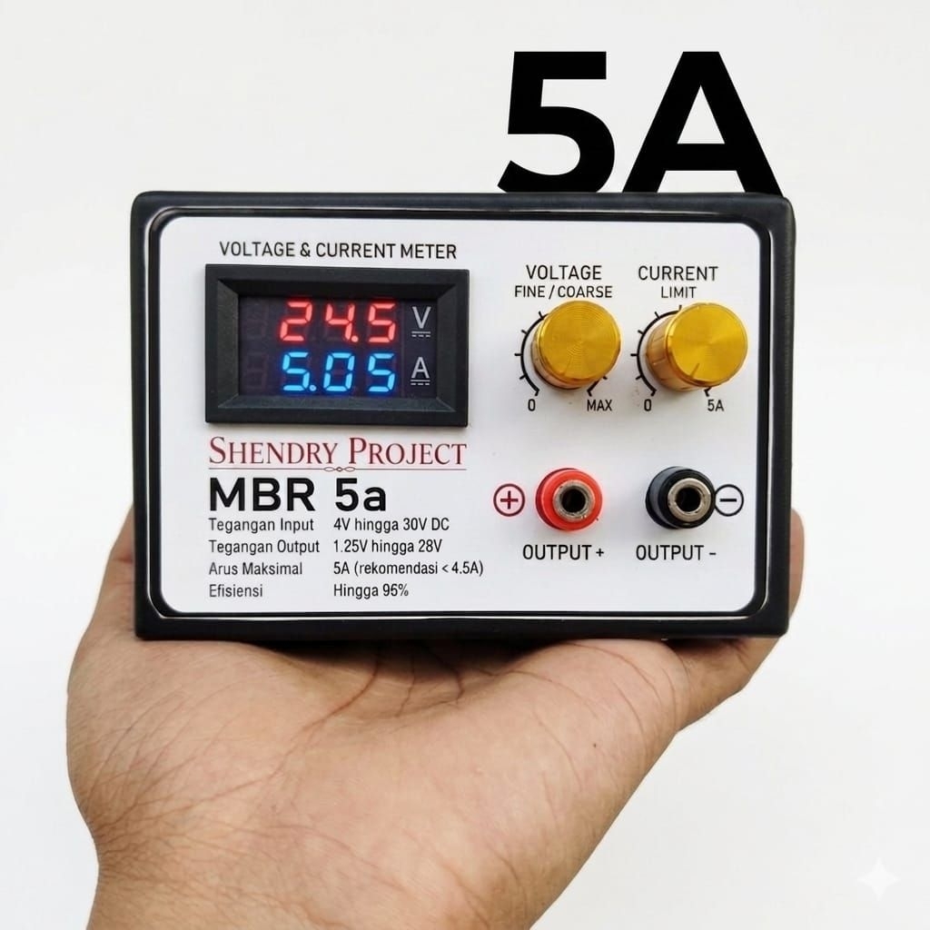 DIY MBR 5A DUA POTENSIO Shendry Project - Adjustable DC Step Down & Short Circuit Destroyer