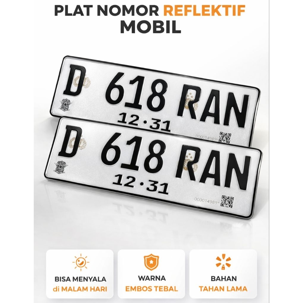 PLAT NOPIL MOBIL REFLEKTIF BARCODE