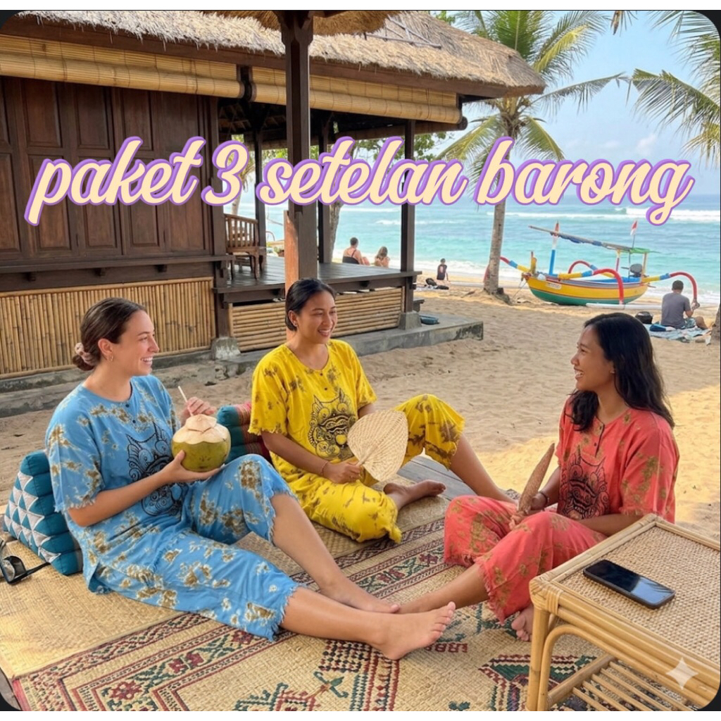 Setelan Baju Bali Setelan Motif Barong Pakaian Santai Baju Bali Barong Setelan Barong Bali Pakaian T
