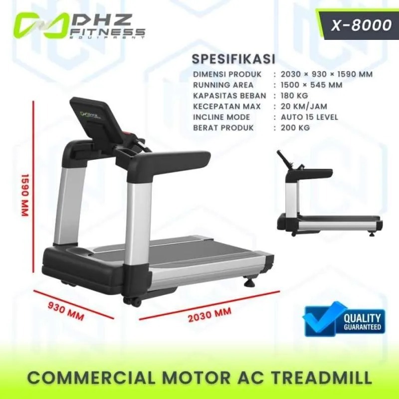 Treadmill Elektrik DHZ X8000 COMMERSIAL