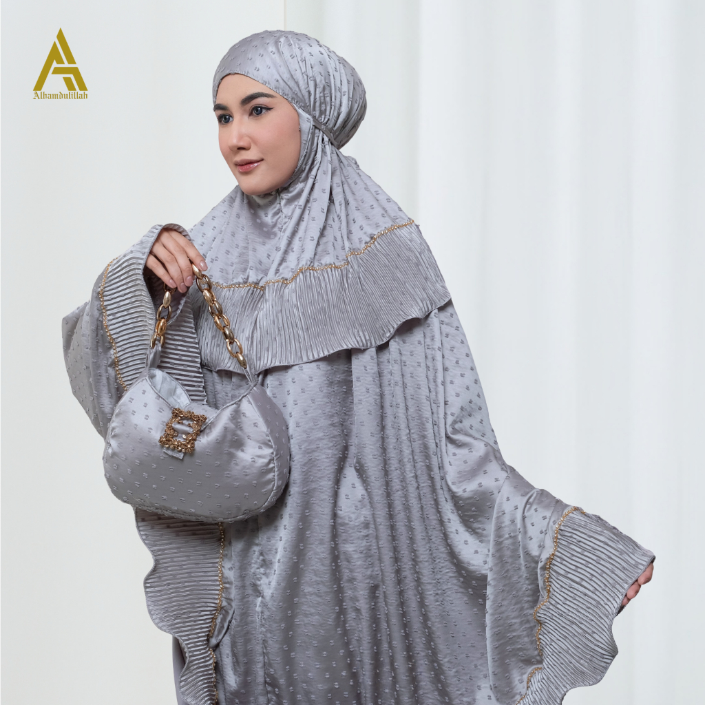 ALHAMDULILLAH - Mukena Dewasa Sutra Uragiri Silk 2in1 Gelombang Cinta Mecca Series