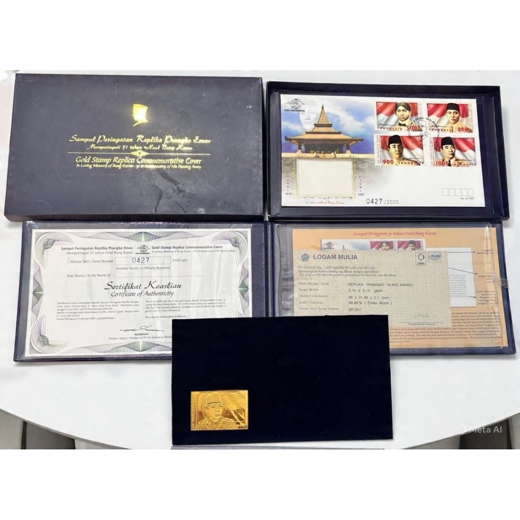 perangko lm soekarno sertifikat with box