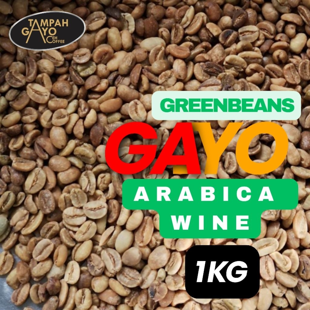 ​[GREEN BEAN] Kopi Arabika Gayo Wine Process - tampah gayo aceh coffee 1KG