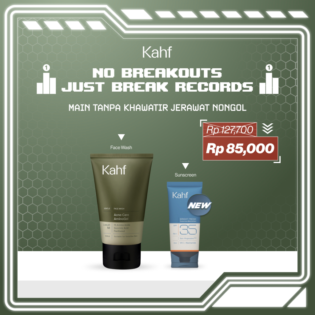 [BASIC SKINCARE FOR GAMERS - KAHF BUNDLE 2IN1 PAKET DAILY PROTECTION GACOR] Paket Face Care Expert C