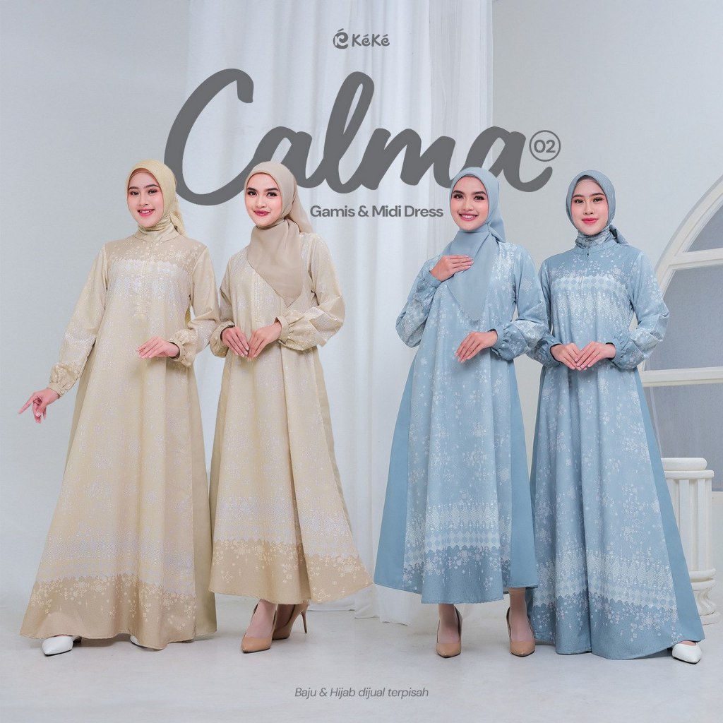 CALMA 02 | GAMIS & MIDI DRESS BY KEKE COCOK UNTUK OUTFIT KONDANGAN / LEBARAN KEKINIAN