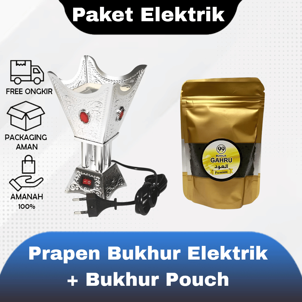 Paket Dupa Buhur Bukhur Bakhour + Tempat Dupa Buhur Elektrik Unik MURAH