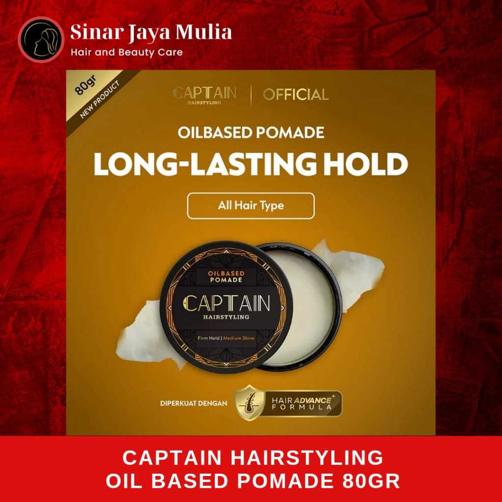 Captain Hairstyling Oil Based Pomade 80gr - Styling Rambut