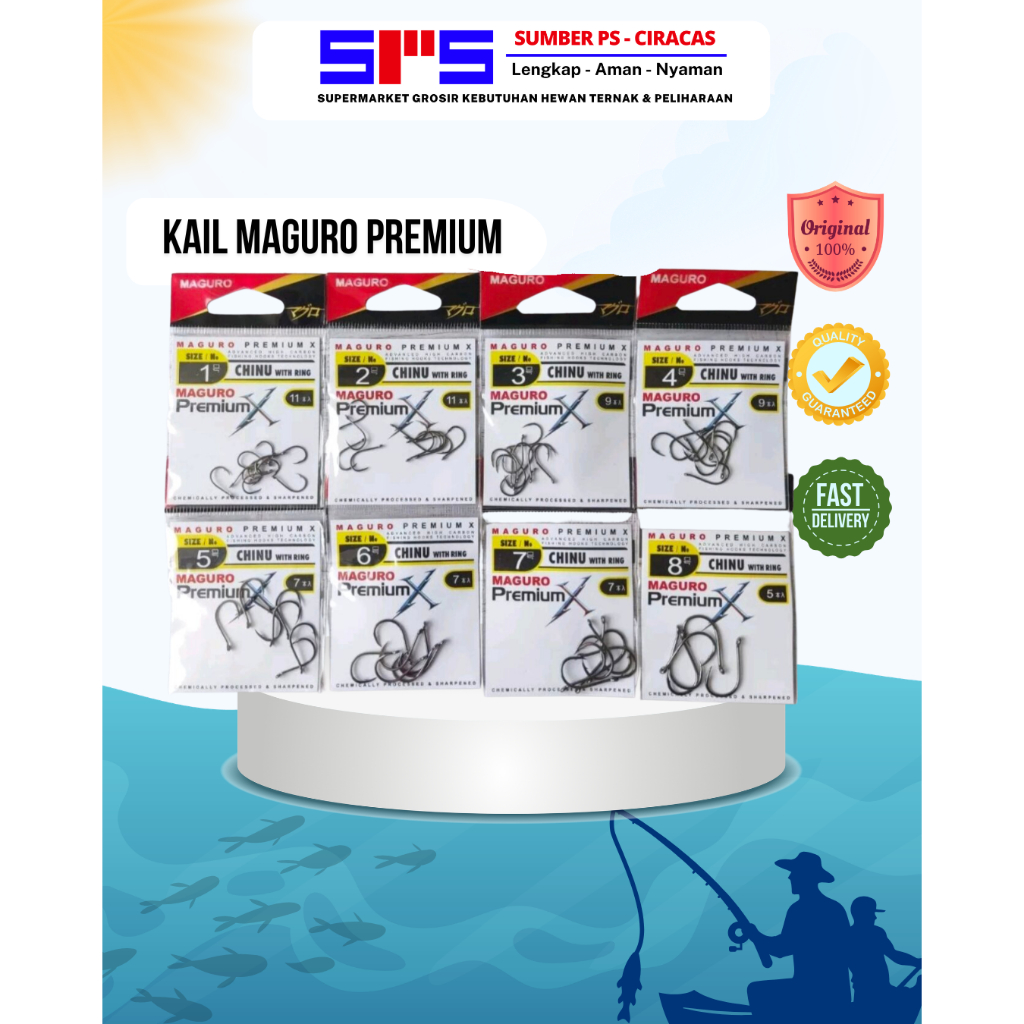 KAIL MAGURO PREMIUM ALL SIZE NO 1-10 MARUSODE & PINHOOK Baja Karbon Black Nickel Anti Karat untuk Pa