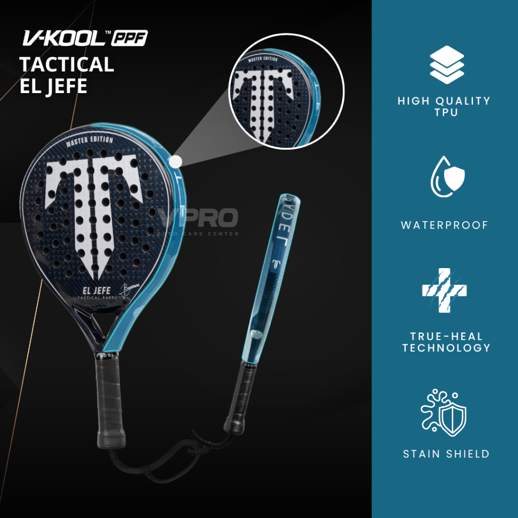 VKOOL PPF Raket Padel Protector - TACTICAL EL JEFE / Anti gores Padel