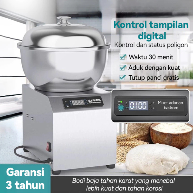 MV Stand Mixer Multifungsi 3KG 5KG Pengaduk Adonan Otomatis Elektrik untuk Rumah Tangga dan Usaha Ko
