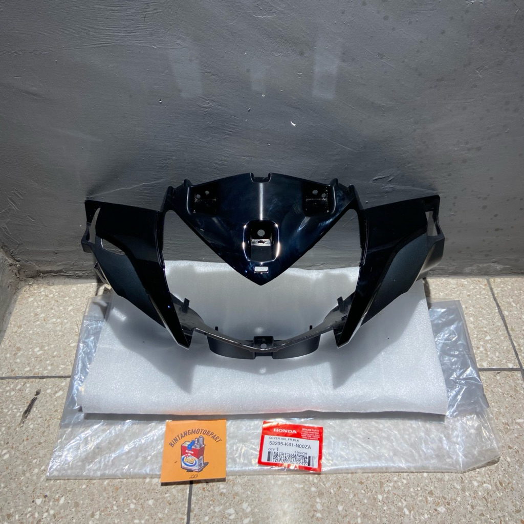53205 K41 N00ZA COVER BATOK LAMPU DEPAN SUPRA X125 FI HITAM ORIGINAL AHM