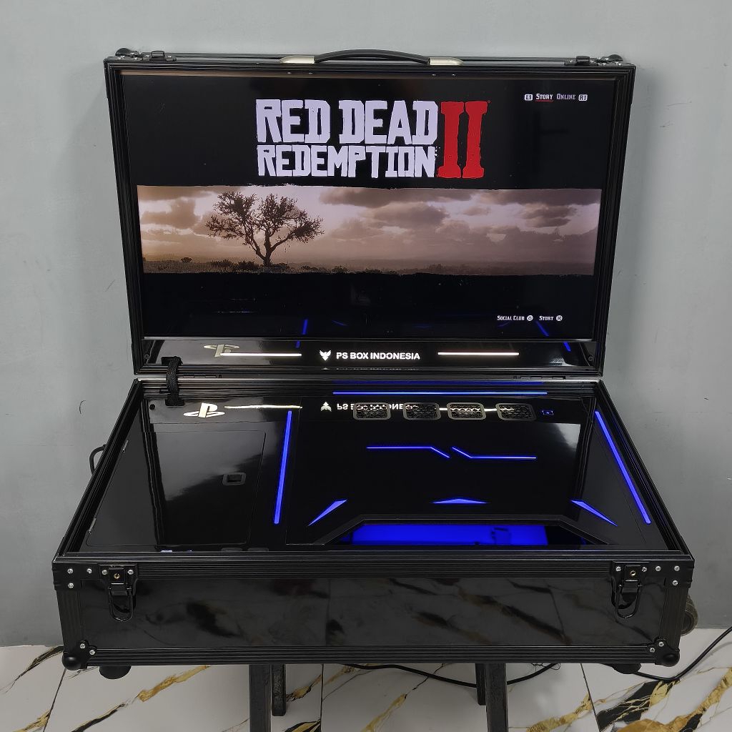 PS Box PlayBox PlayStation PS3/PS4/PS5 layar 32 Inch - Tipe Techno
