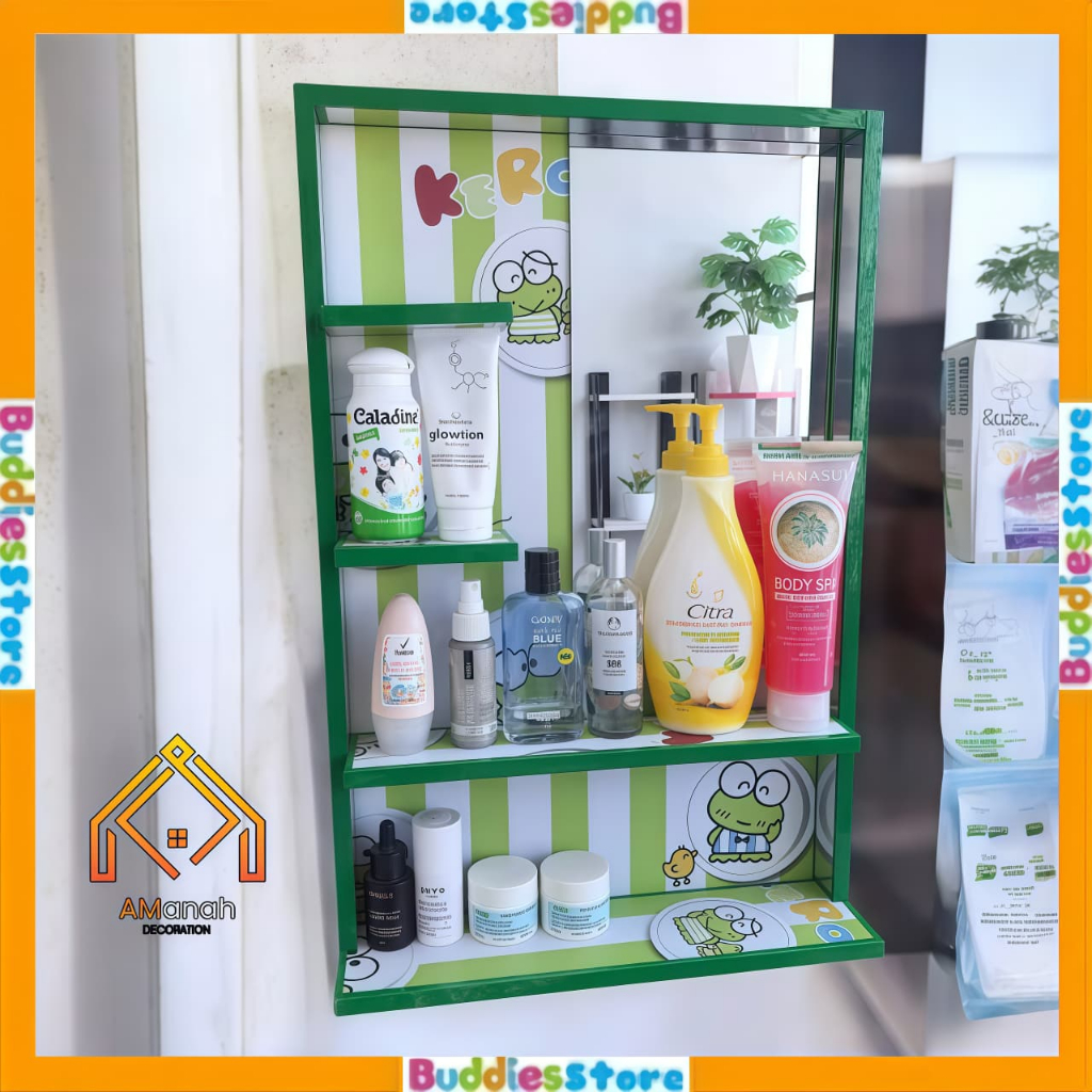 RAK CERMIN RIAS KAYU JUMBO RKA300 - RAK KOSMETIK GANTUNG MOTIF LUCU