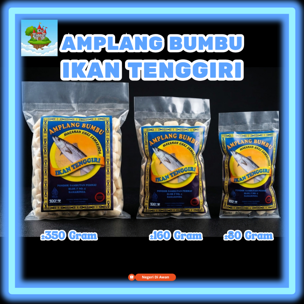 Amplang Bumbu Ikan Tenggiri Asli Khas Samarinda - Kerupuk Ikan Gurih & Renyah (Ukuran Besar/Sedang/K