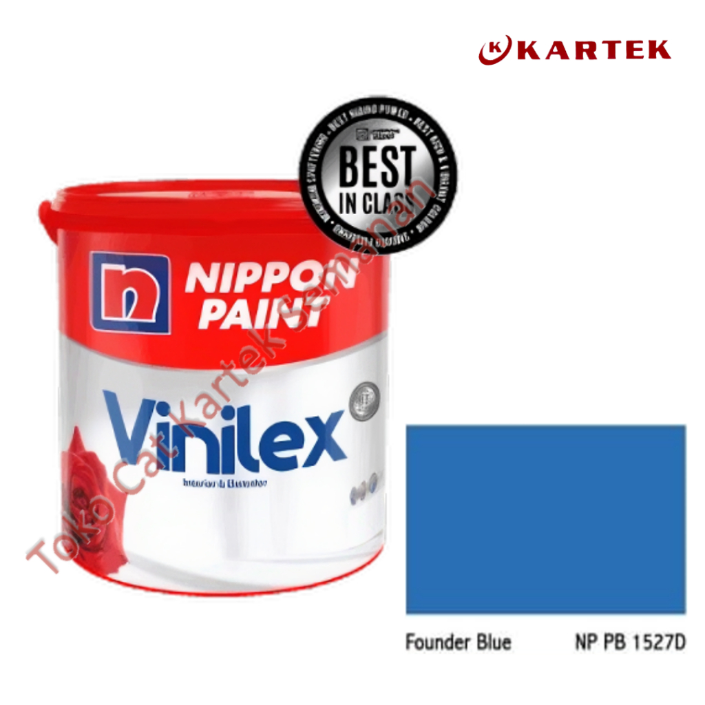 Nippon Paint Vinilex FOUNDER BLUE NP PB 1527D Cat Tembok Interior Eksterior Biru Tua 1kg 5kg