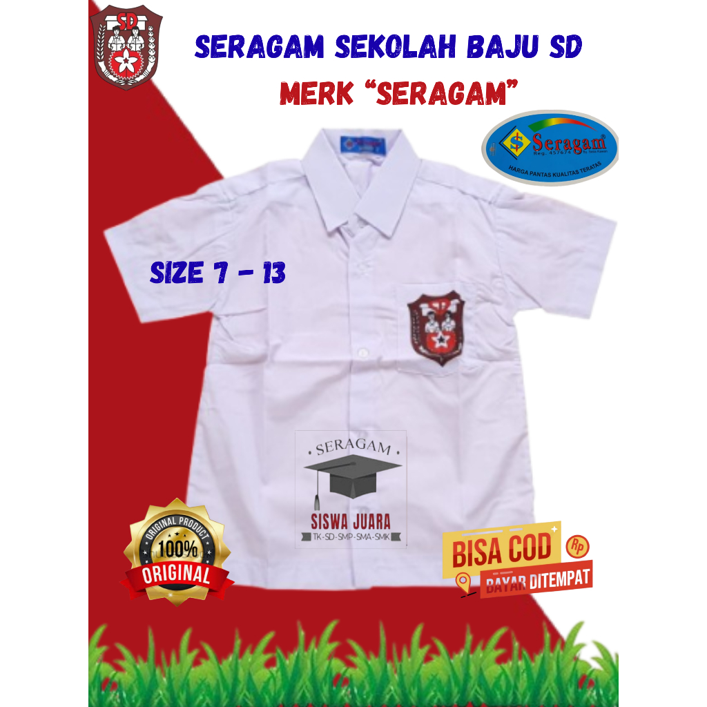 Baju Seragam Sekolah SD Merk "SERAGAM"
