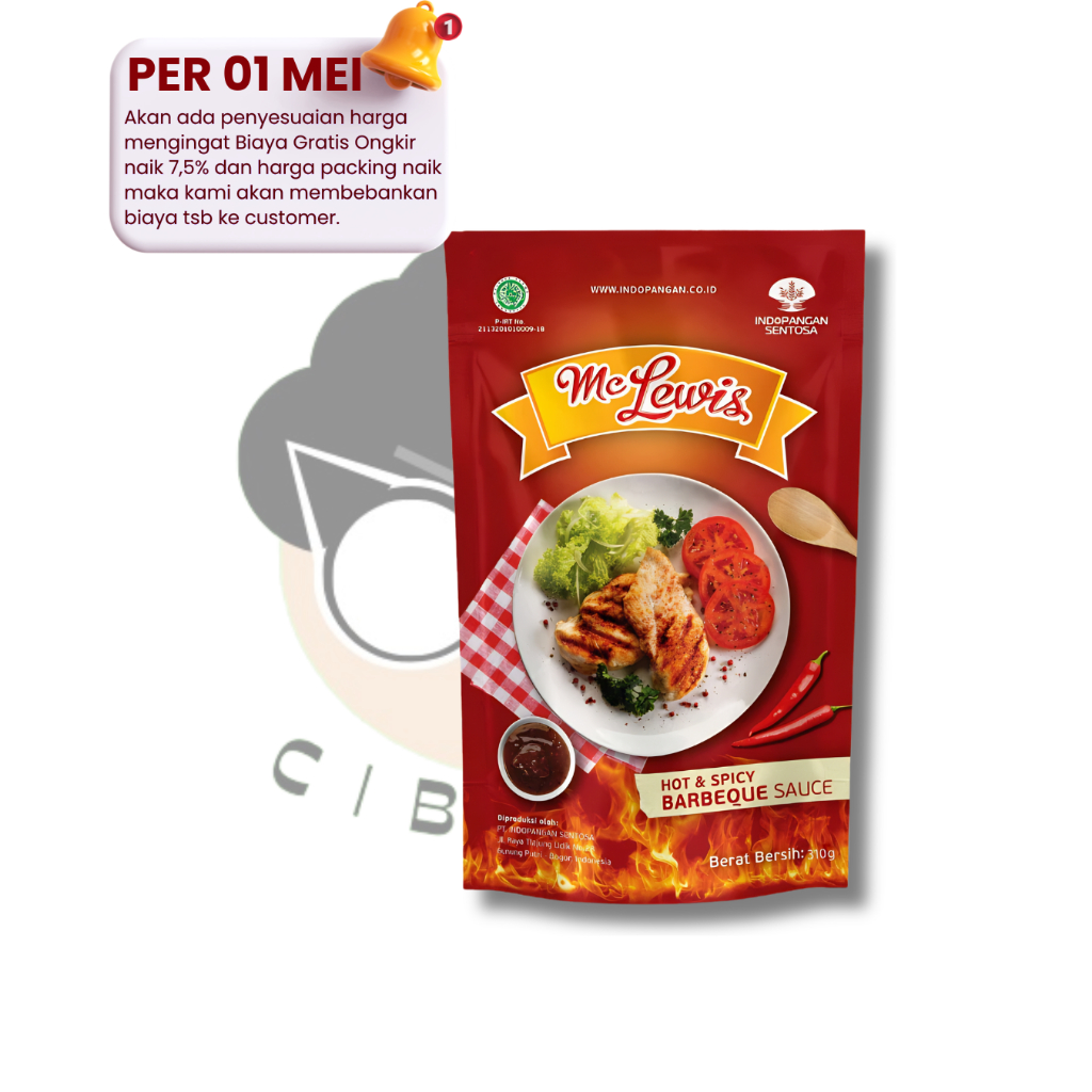 Mc Lewis Hot & Spicy Barbeque 310gram / Saus BBQ Pedas 310gram / Mc Lewis Hot & Spicy Barbeque 310gr