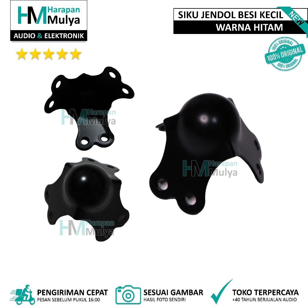 Siku Jendol Benjol Kecil Besi / Siku Ujung Sudut Pojok Hardcase Box Speaker (Silver / Hitam)