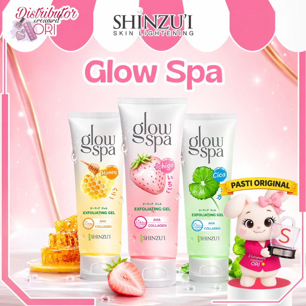 Shinzui Glow Spa Exfoliating Gel Peeling Wajah 130ML ICHIGO | HONEY | CICA