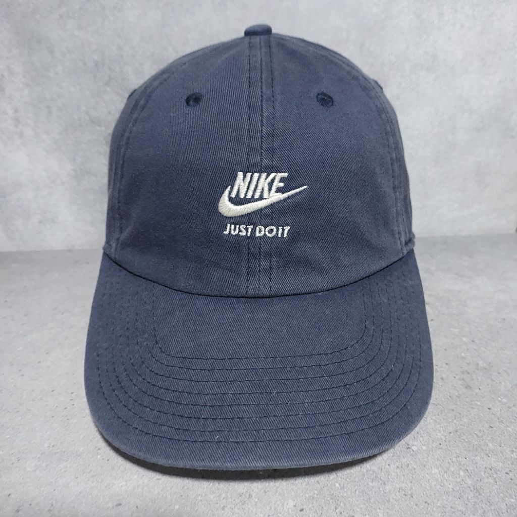 (RARE ITEM) topi cap NIKE HERITAGE86 JUST DO IT navy washed original