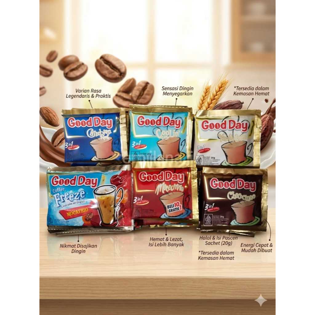 KOPI GOOD DAY  3 in 1 SACHET/ COFFEE GOOD DAY SASET MURAH/ KOPI INSTAN
