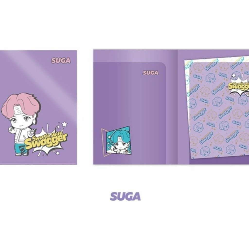 [on hand] Tiny Tan Mic Drop suga folder holder + paper dan sticker set official