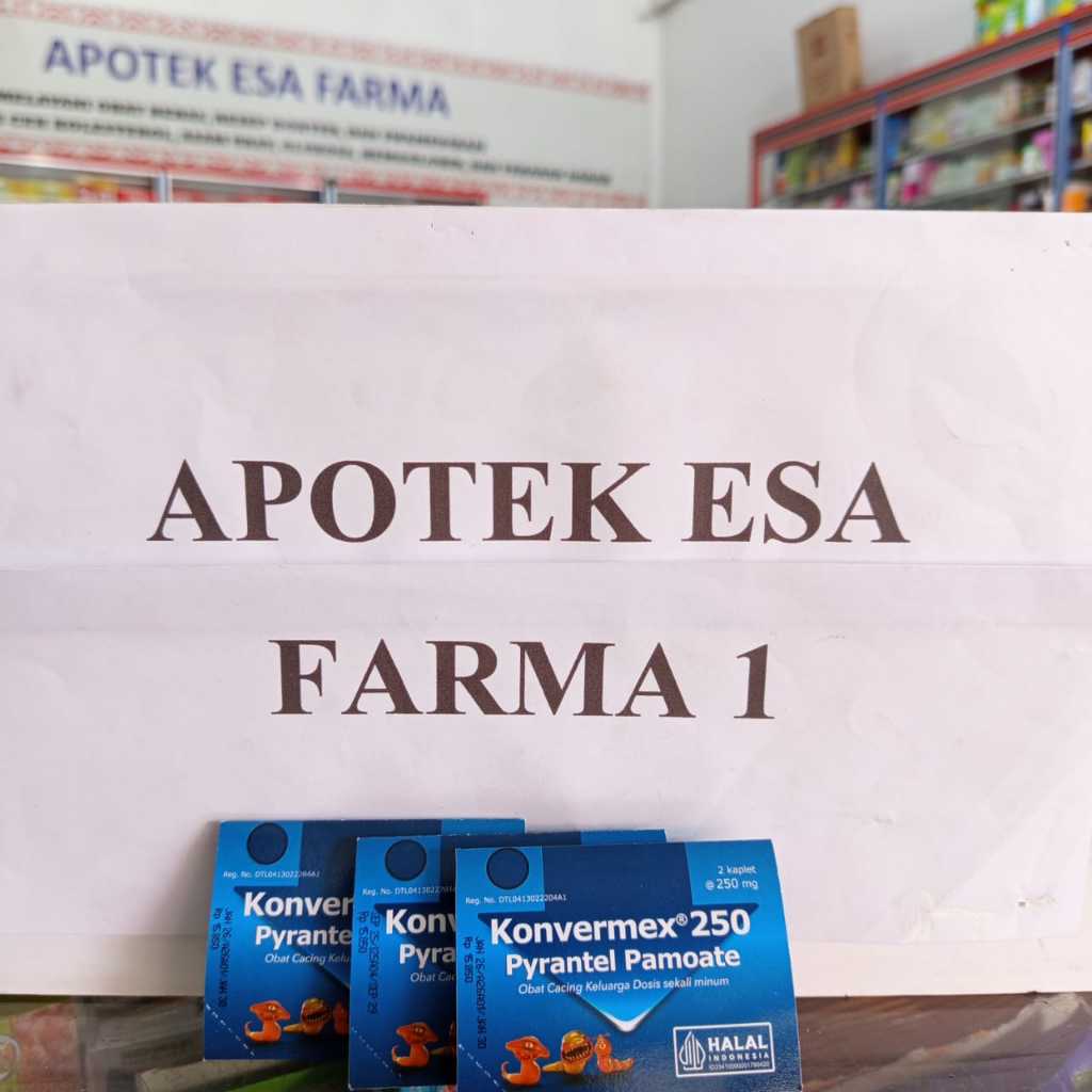 Konvermex 250 Kaplet Pyrantel Pamoate 250 Mg