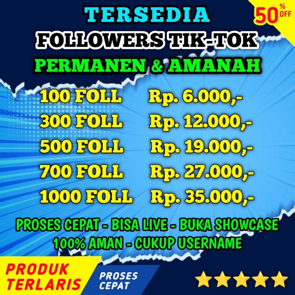Ready Followers Tiktok Permanen Akun Asli Bisa Live