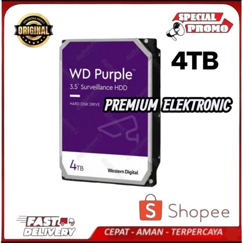 WD Purple 4TB / WD CCTV 4TB / WD Surveillance 4TB / WD Purple 4 TB / HDD/ HD/ Hardisk/ Harddisk
