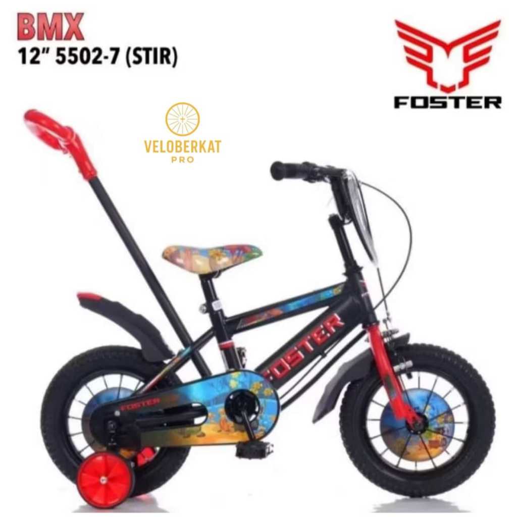 SEPEDA ANAK LAKI BMX FOSTER 5502-7 STIR UKURAN 12 INCH USIA 2 - 4 TAHUN BMX MURAH
