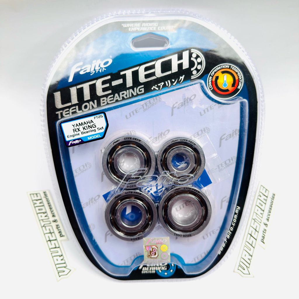 Faito Engine Bearing Laher Mesin Set C3 Lite Tech Yamaha RX King RXK Original (Bearing Kruk As + Ras