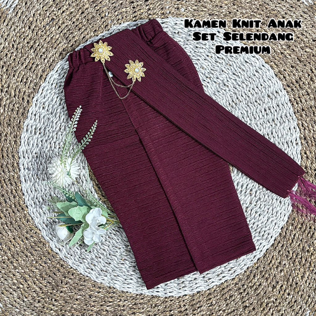 Kamen Jadi Anak Knit Set Selendang Premium Terbaru | Kamen Bali | Kamen Jadi Bali | Endek Bali | Kam