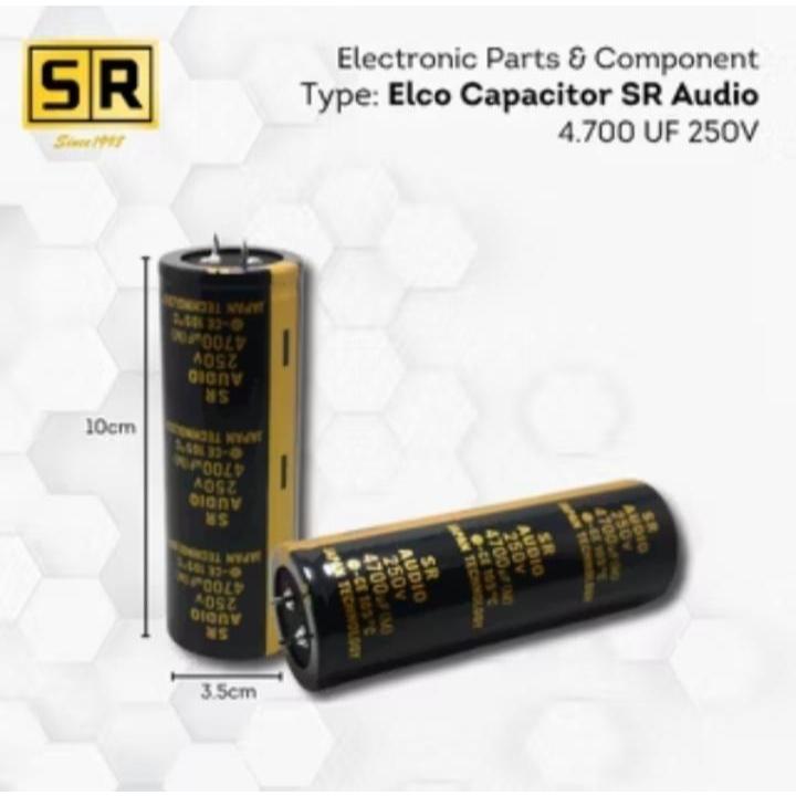 CAPASITOR ELKO 4700 UF 250 V SR AUDIO BMA MURNI ASLI ELCO SR AUDIO 4700UF 250V ELKO CAPASITOR KAPASI
