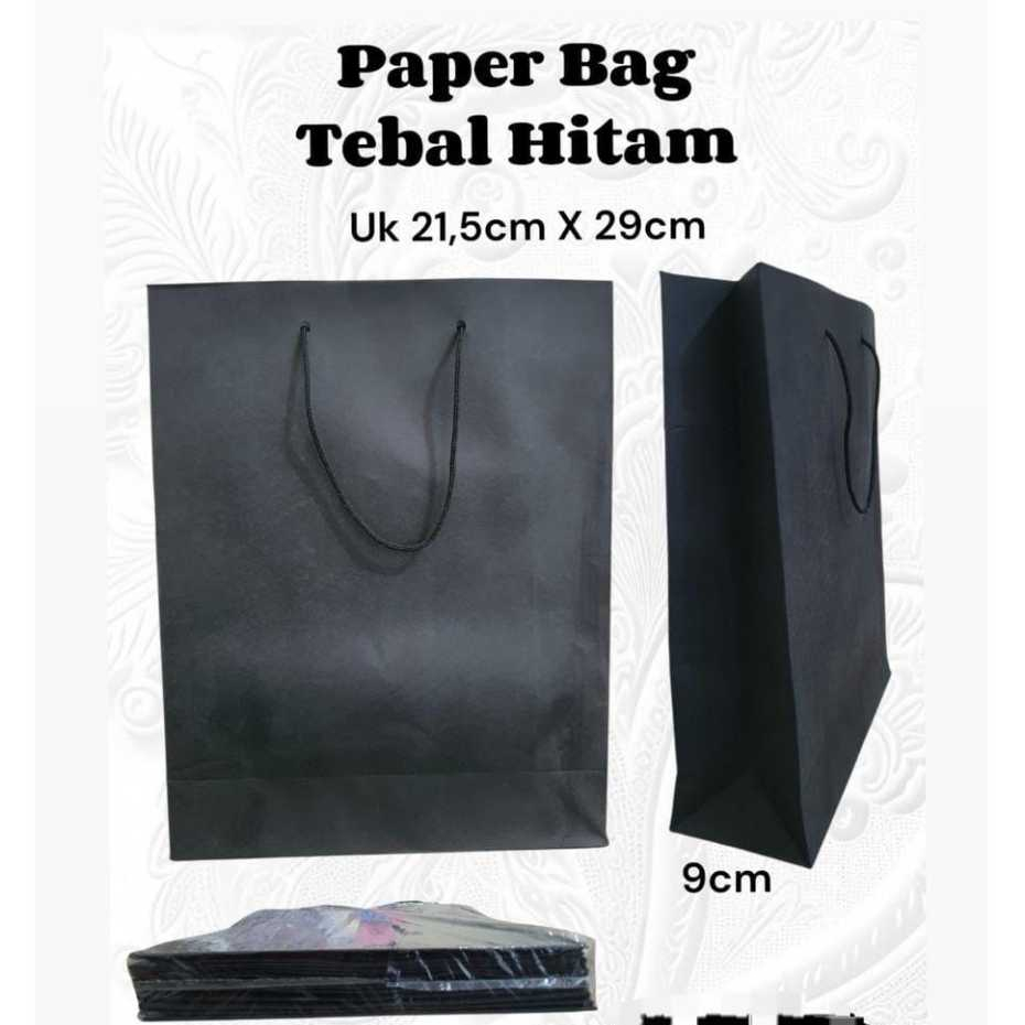 Paper Bag Hitam Polos- Paper Bag Souvenir/ Kado - Packing Olshop