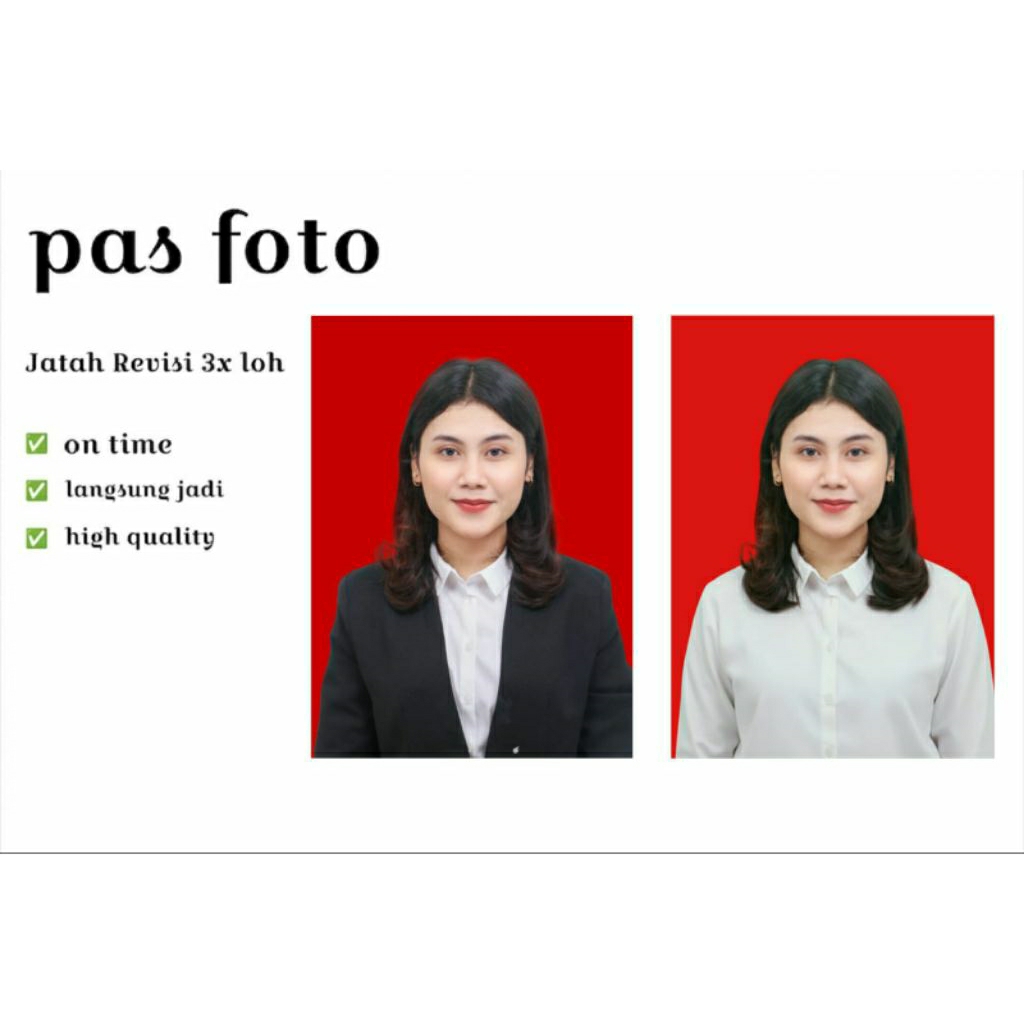 PAS FOTO IJAZAH/ PAS FOTO LAMARAN PEKERJAAN/ PAS FOTO BUKU NIKAH/ PAS FOTO GANTI JAZ/ BLAZER/ KEMEJA