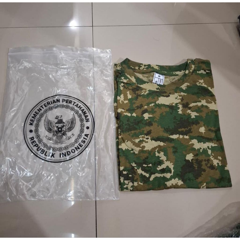 KAOS PDL JATAH TNI KEMHAN LORENG SAGE GREEN BAHAN KATUN.