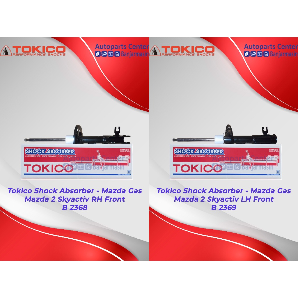 Tokico Shock Absorber - Mazda Gas - Mazda 2 Skyactiv RH Front (B 2368) dan Mazda 2 Skyactiv LH Front