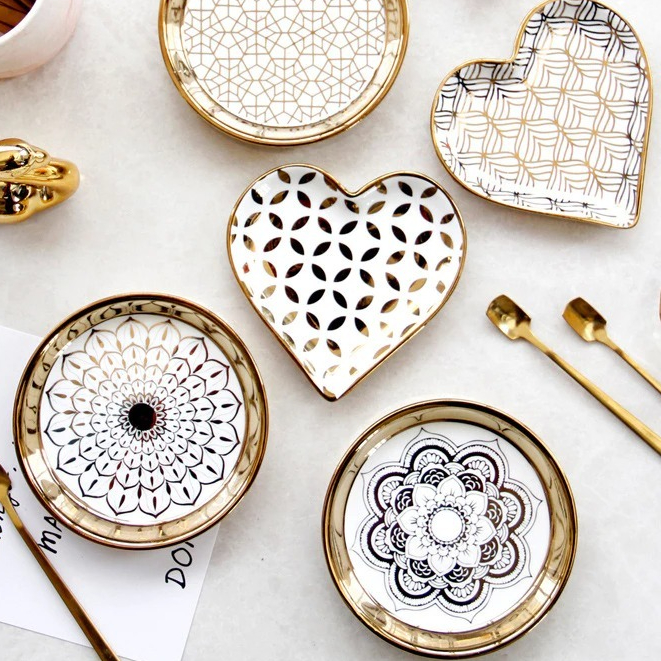 Mampiryokk - Moroccan Tray / Tray Bulat Gold / Tray Motif / Nampan Bulat Gold / Nampan Mewah Motif G
