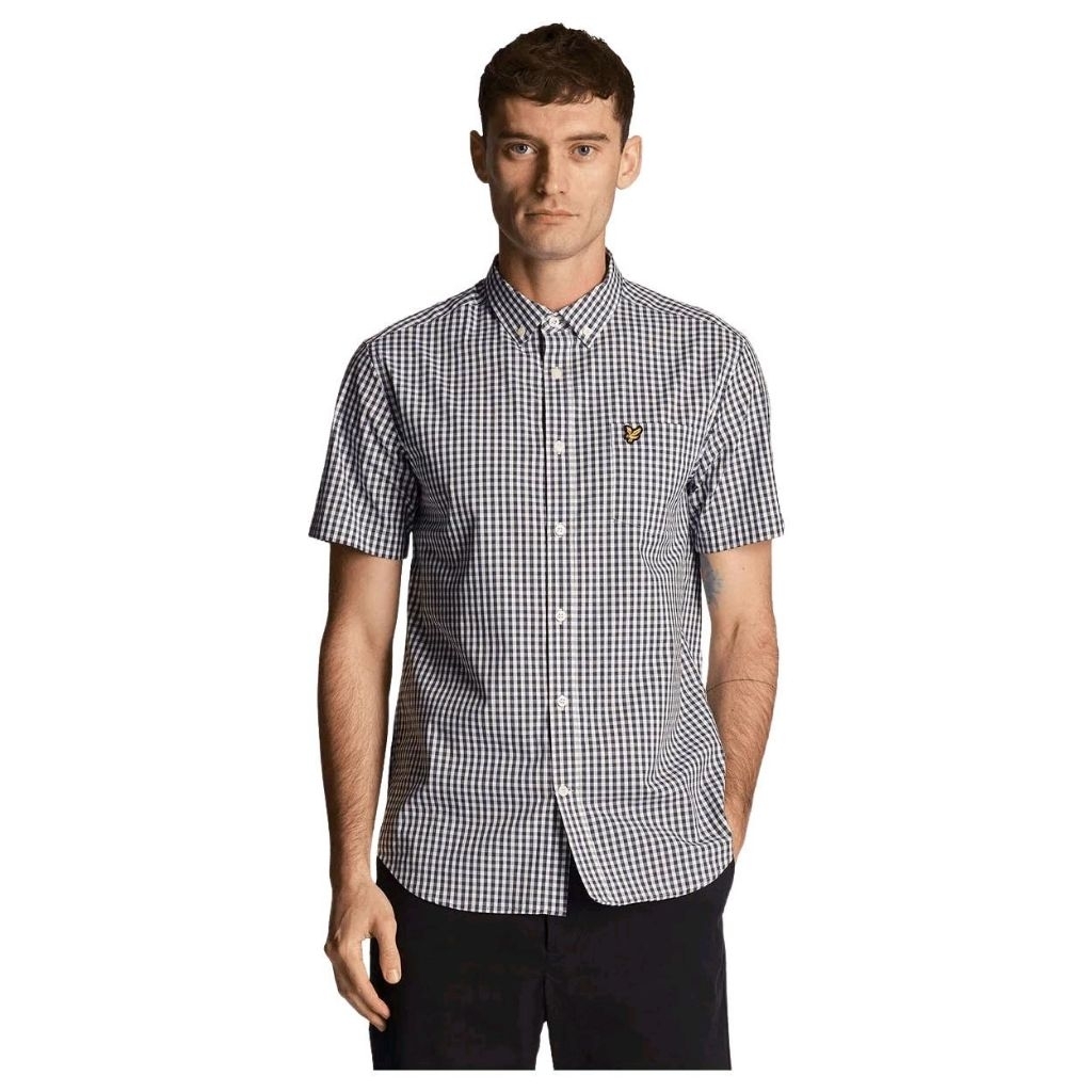 Lyle and Scott Gingham Shirt Navy / White Original