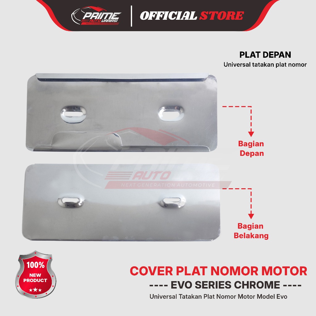 Cover Plat Motor Stainless Dudukan Plat Nomor Motor Slip Evo Stainless - Dudukan Tempat Plat Nomor M