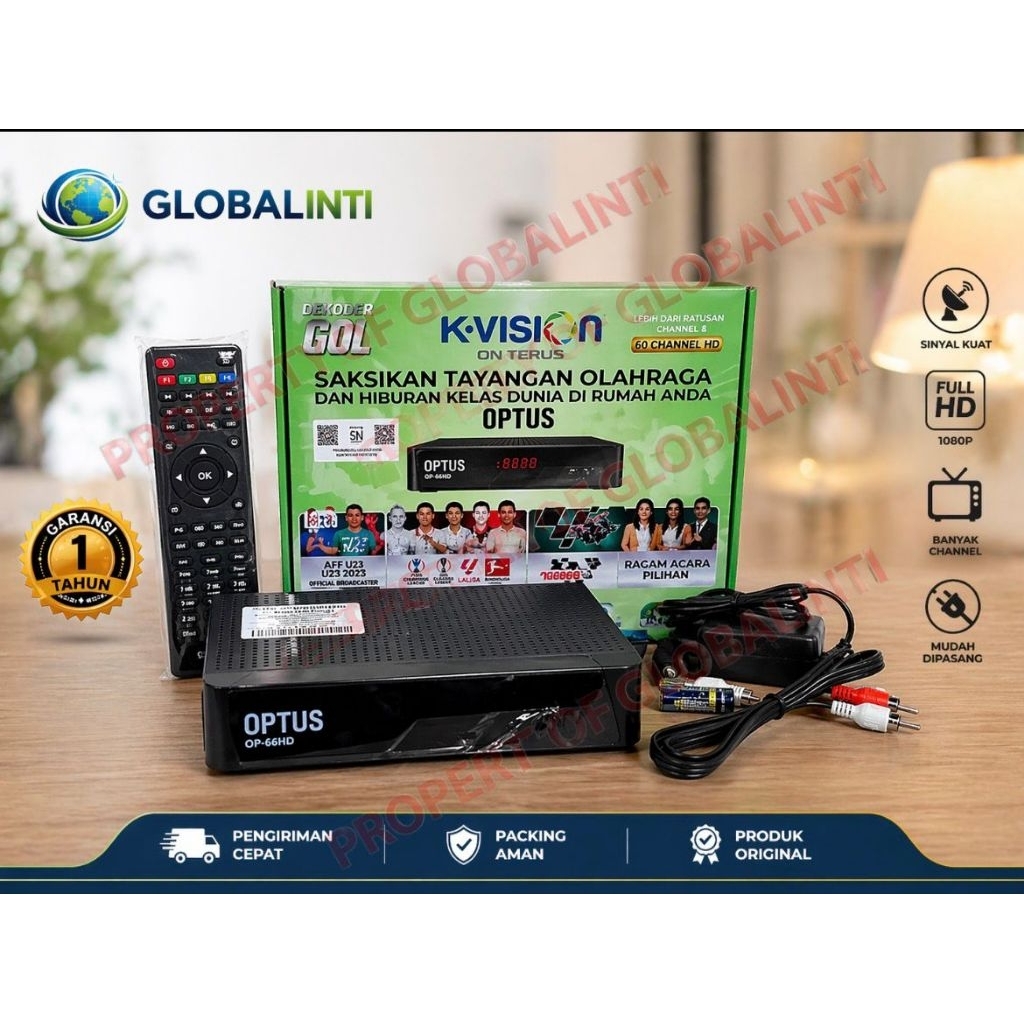OPTUS RECEIVER OP66 GARMEDIA KVISION RCTI MNC GLOBAL OPEN