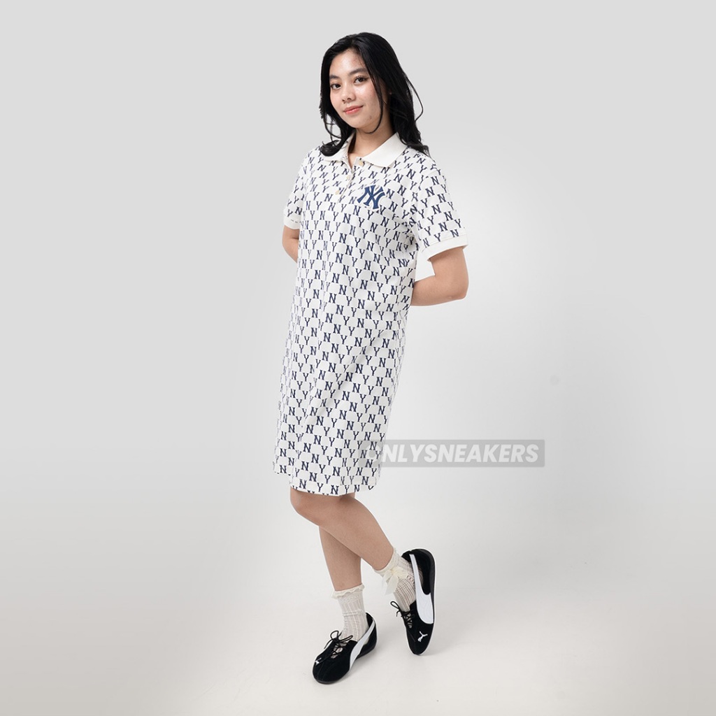 MLB KOREA NEW YORK YANKEES MONOGRAM DRESS IVORY